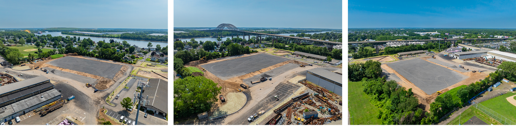 Aerial site progress photo, July 2026